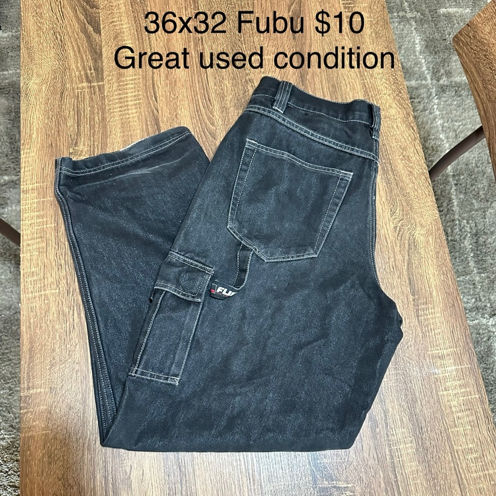 FUBU Blue Cargo Pants Relaxed Fit
